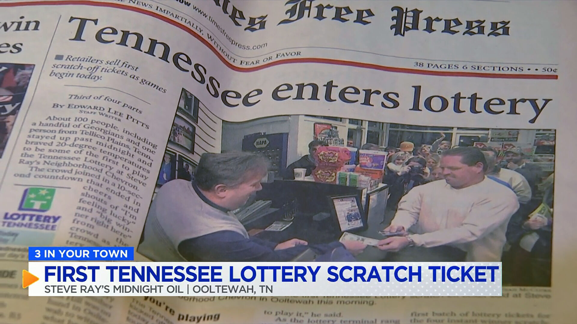 3 IN YOUR TOWN: The story behind the 1st TN Lottery ticket and why it was never scratched